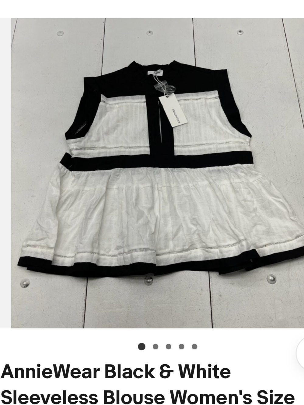 ANNIEWEAR Black & White Sleeveless  Tiered Top